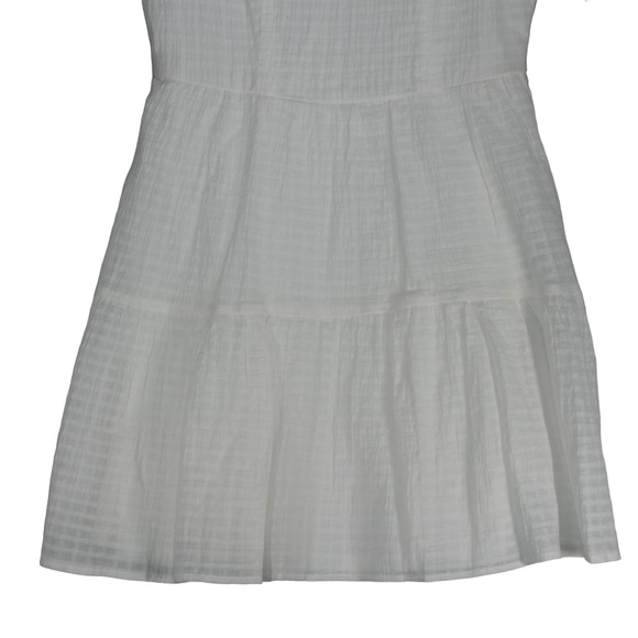 NEW Macy's City Studio Mini Dress Women Medium Ivory Gauzy Lined Tie Cut Out - Picture 5 of 10